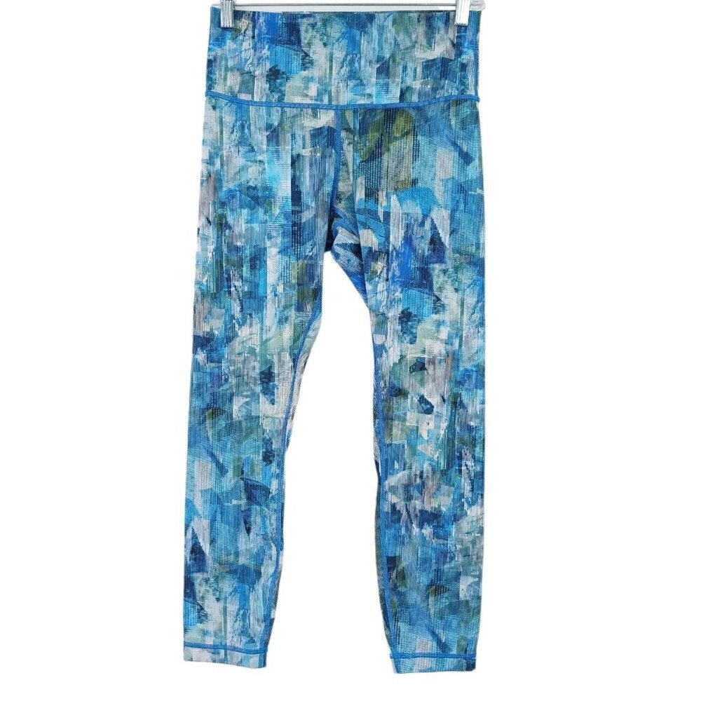 Lululemon Wunder Under Hi-Rise 7/8 Tight 25" Sun Dazed Multi Blue 8 Luxtreme